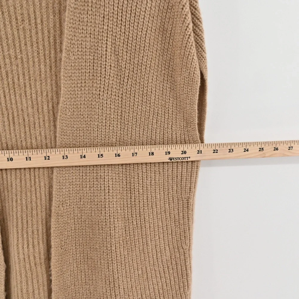 Calypso St Barth Fringe Cardigan Womens Size XS Tan Wool Alpaca Boho Rabbit Hair